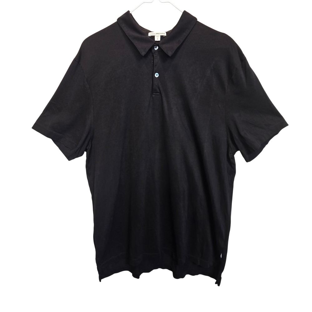 James Perse Polo Shirt Mens 4 Black Short Sleeve Supima Cotton USA